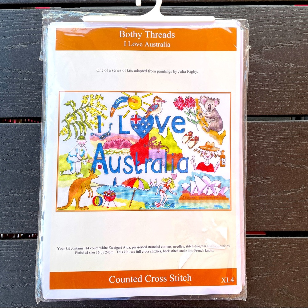 Bothy Threads I LOVE AUSTRALIA Design By Julia Rigby Counted Cross Stitch Open